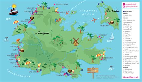 Best Beaches In Antigua Map