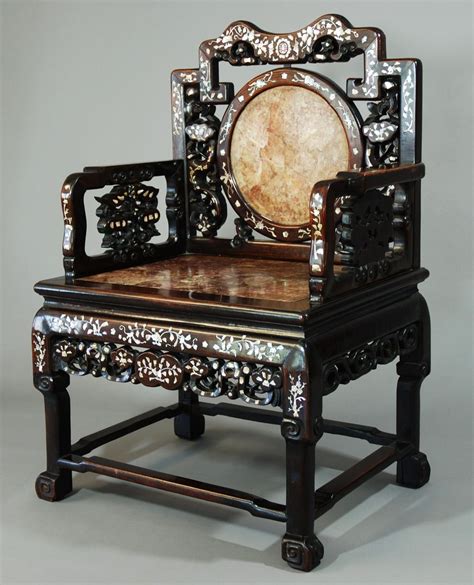 19thc Chinese Qing Dynasty Inlaid Hongmu Chair Antiques Atlas
