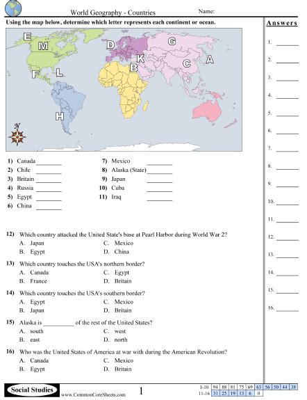 Geography Worksheets Free Worksheets Samples