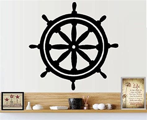 Nautical Ships Wheel 89 Wall Or Window Decal 12 X 12 ~ Black Or