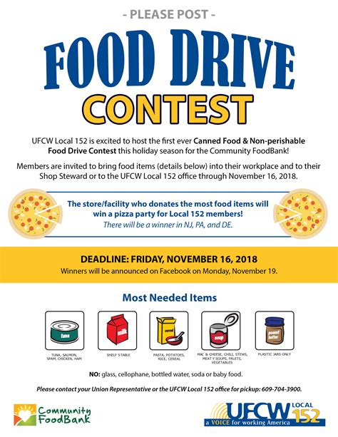 Instantly download food flyer templates, samples & examples in microsoft word (doc), adobe photoshop (psd), adobe indesign (indd & idml). Canned Food & Non-perishable Food Drive Contest - UFCW ...