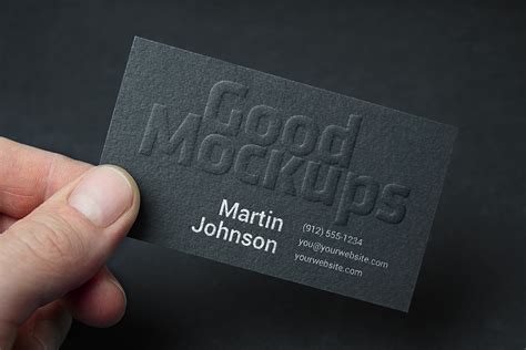 Free Embossed Business Card And Logo Mockup Psd Good Mockups