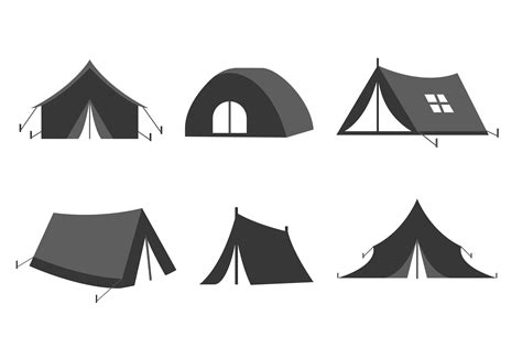Set Of Camping Tents Icons Vector Grafica Di Masum Bhuiyan Creative