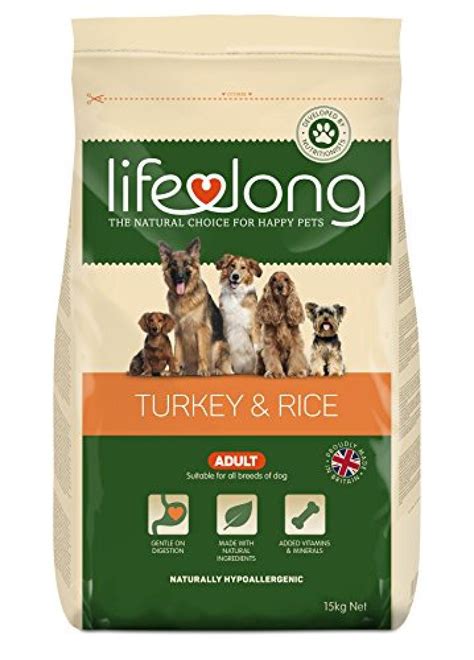 Top 5 hypoallergenic foods for dogs: Lifelong Hypoallergenic Adult Dog Food Turkey and Rice ...