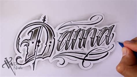 Como Dibujar Lettering Danna 💟 Drawing Lettering Fancy Chicano