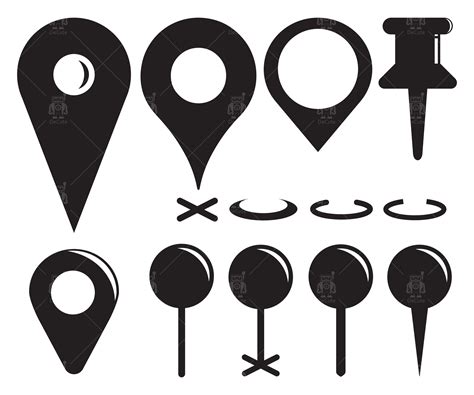 Map Pin Svg Map Marker Icons Map Pointer Pushpin Gps Etsy Canada