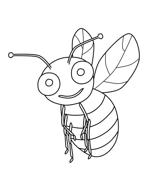 A Cartoon Bee Coloring Page Download Print Or Color Online For Free