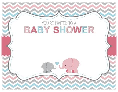 Blank Printable Baby Shower Invitations