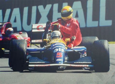 Nigel Mansell Giving Senna A Lift Nigel Mansell Senna Racing