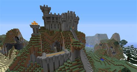 Castle On A Hill Minecraft Minecraft Castle Minecraft Blueprints