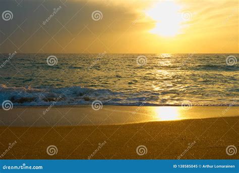 Tropical Sandy Beach Sunset Seascape Stock Image Image Of Nature