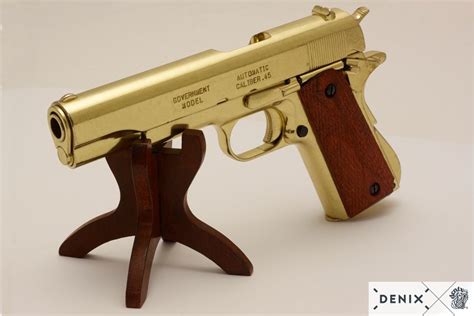 Replica M1911 Us Colt Hand Gun Pistol Denix Gold Strip Down Type