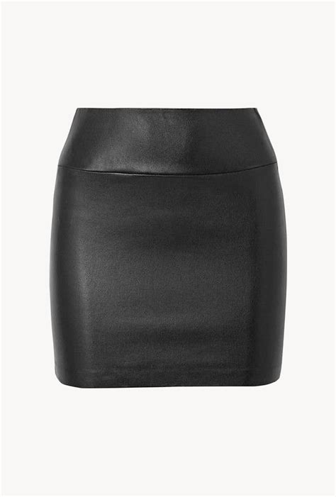 Sprwmn Leather Mini Skirt In Black