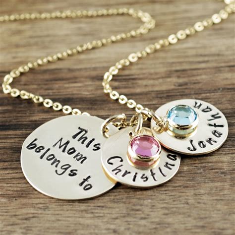 Personalized Mom Necklace Personalized Charm Necklace Gift For Mom