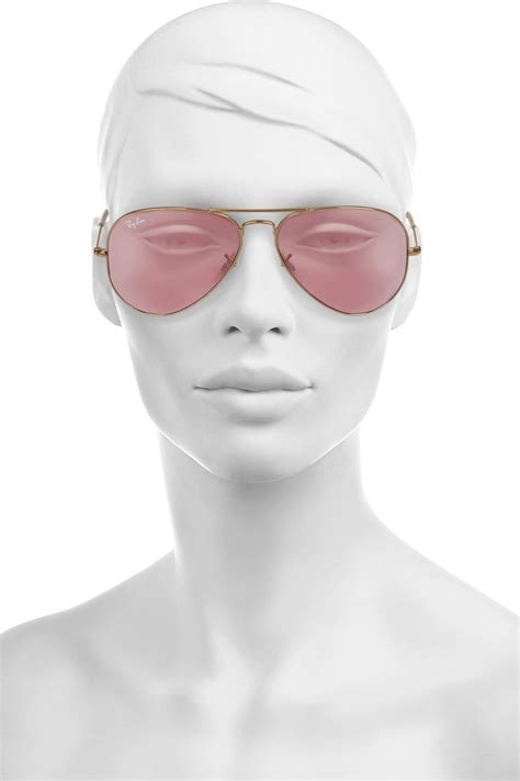 Lyst Ray Ban Aviator Mirrored Metal Sunglasses In Pink