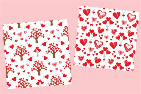 Valentines Day Pattern Hearts Pattern Love Birds Pattern By
