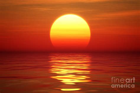 Golden Sunset Over Calm Water Digital Digital Art By Johan Swanepoel