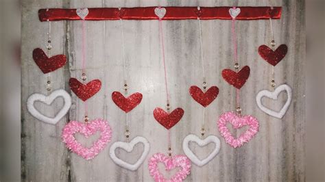 67 Diy Hanging Hearts Decoration Wall Hanging Craft Idea From