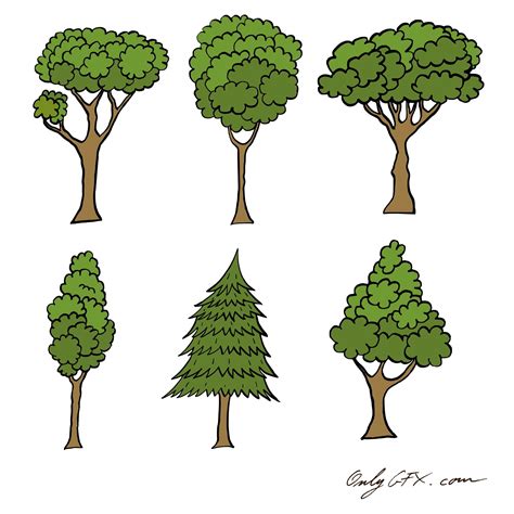 Cartoon Tree Vector Eps Svg Png Transparent