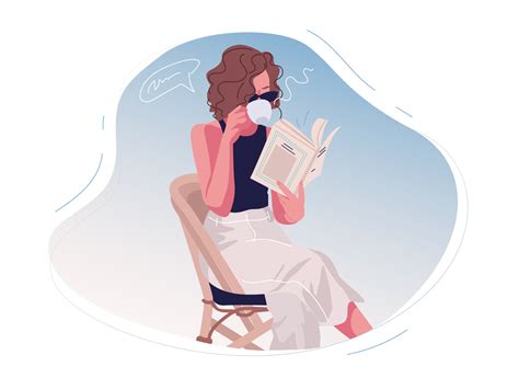 girl reading a book and drinking coffee by anastasiya melnikova on dribbble