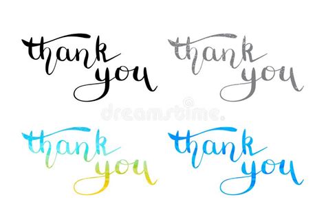 Thank You Lettering With Different Textures Stock Vector Illustration
