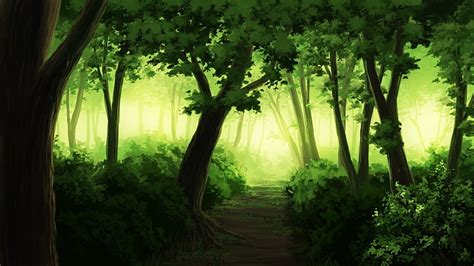 Online Crop Hd Wallpaper Anime Landscape Forest Tree Paint Plant