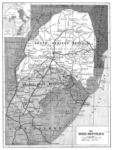 Print Of SECOND BOER WAR 1899 Map Of The Two Republics In Conflict