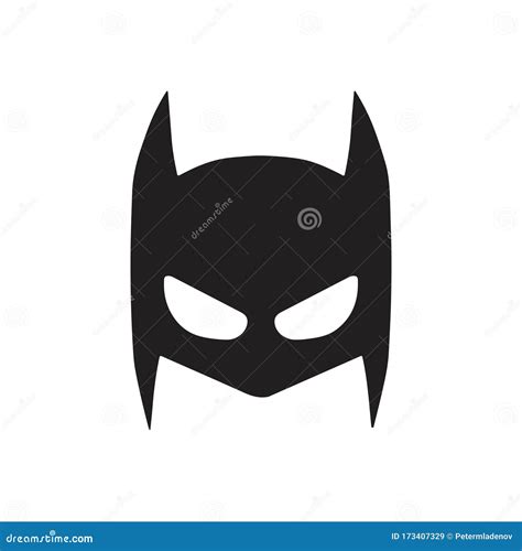 American Superhero Batman Mask Black Silhouette Vector Cartoondealer