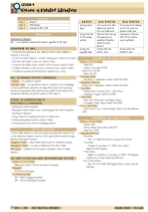 SOLUTION Lesson Review Of Related Literature Studypool