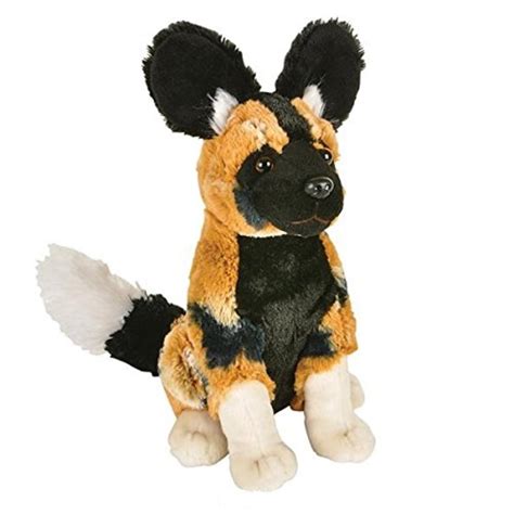 African Wild Dog Sitting Plush Toy