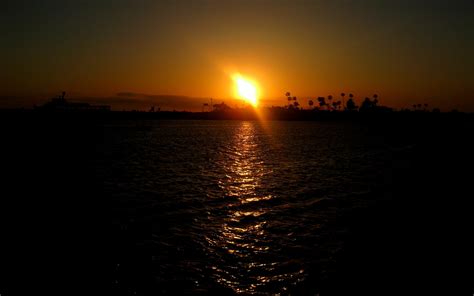 Wallpaper Sunlight Sunset Sea Bay Night Reflection Sky Sunrise