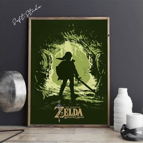 The Legend Of Zelda Breath Of The Wild Zelda Game Wall Art Etsy