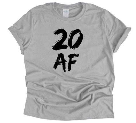 20 Af Birthday Shirt Funny 20 Years Old Bday Age T Shirt 20th Etsy