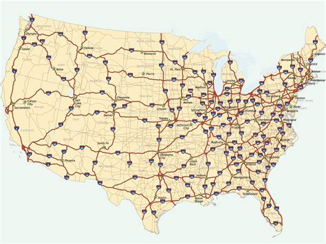 Blissfull Road Map Western United States Map
