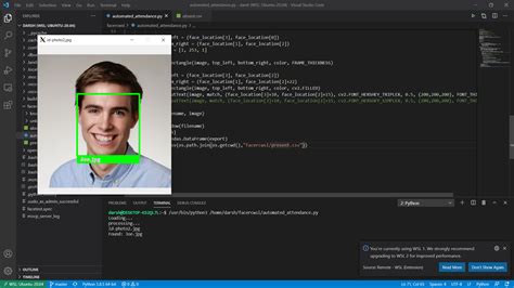 Automated Face Recognition Attendance System In Python Devpost