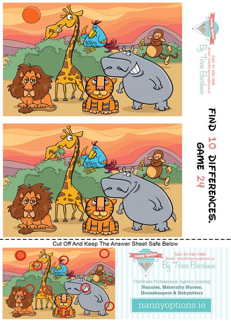 Games For Kids Find 10 Differences Game 24 Nanny Options By