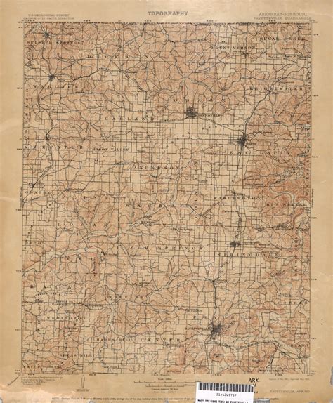 Topographic Map Of Nw Arkansas Surveyed In 1899 Arkansas