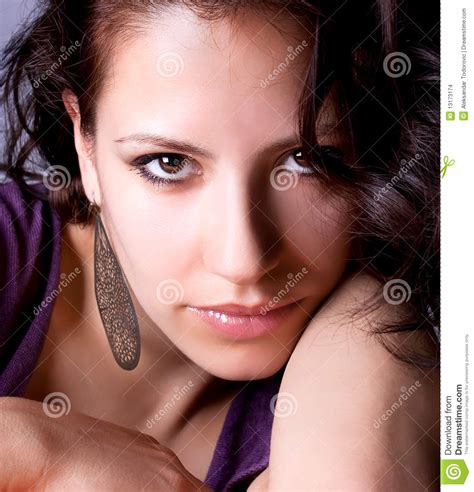 A Pretty Young Woman With Ear Ring Stock Photo Image Of Ring Beauty
