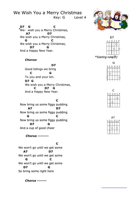 We Wish You A Merry Christmas Chord Chart Printable Pdf Download