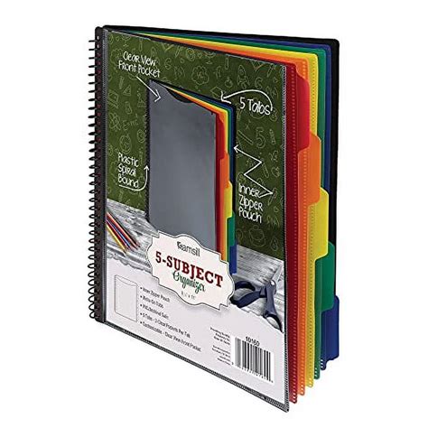 Samsill 10 Pocket 5 Subject Spiral Project Organizer With 5 Dividers
