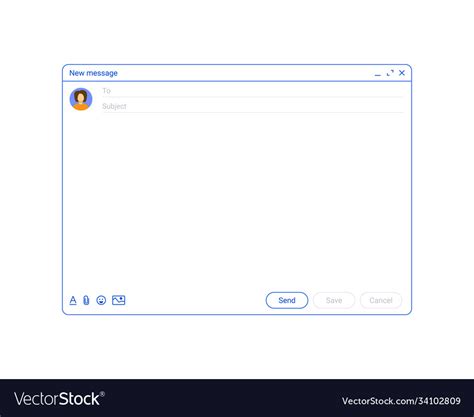 Mail Window Outline Email Template New Message Vector Image