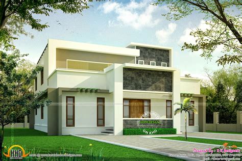 Flat Roof Home Luxury Kerala Home Design And Floor Plans 9000 Houses