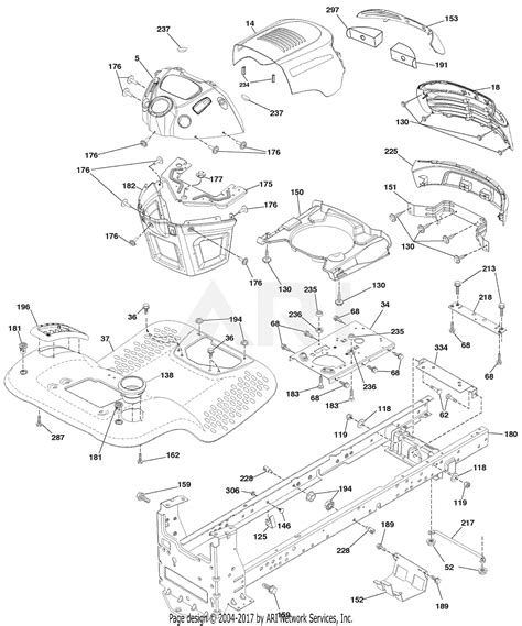 Ariens 936056 960460023 02 46 Hydro Tractor Parts Diagram For Chassis