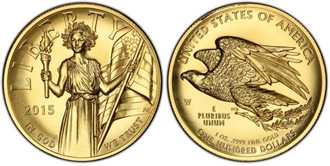 2015 W 100 High Relief 9999 Fine Gold Regular Strike American