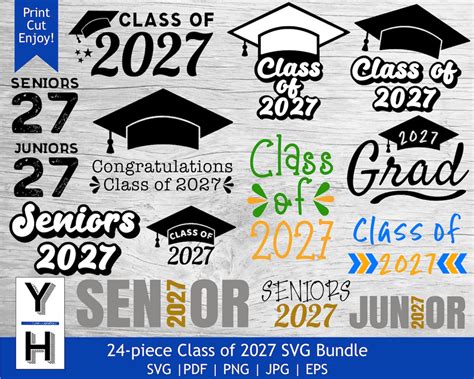 Class Of 2027 Svg Bundle Senior 2027 Svg Seniors 2027 Png Etsy