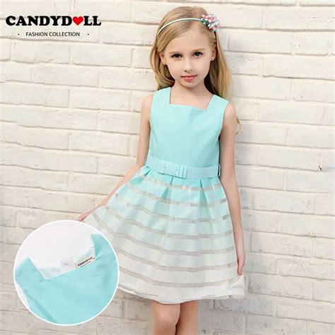 Candydoll Summer New Girl Blue Gradient Dress European Style Simple