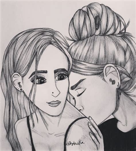 Love Couple Pencil Art Lesbian Sketch Bodenuwasusa