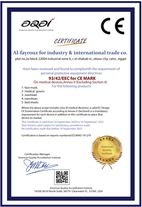 Ce Mark Registration Oss Middle East Certification