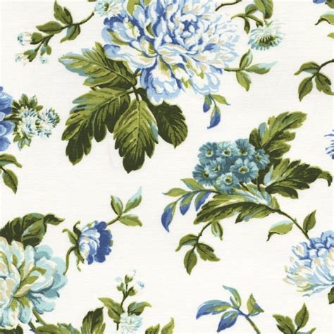 Lily 65 55in Blue Floral Print Upholstery And Drapery Fabric