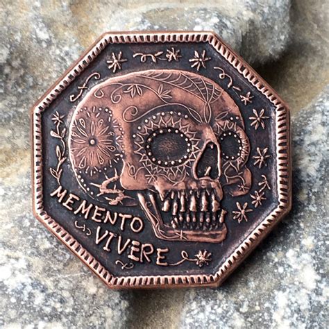 Memento Mori Memento Vivere Copper Coin Reminder Stoic T Etsy Uk